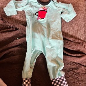 Ricrac and ruffles boys hot chocolate romper. Size 24 months
